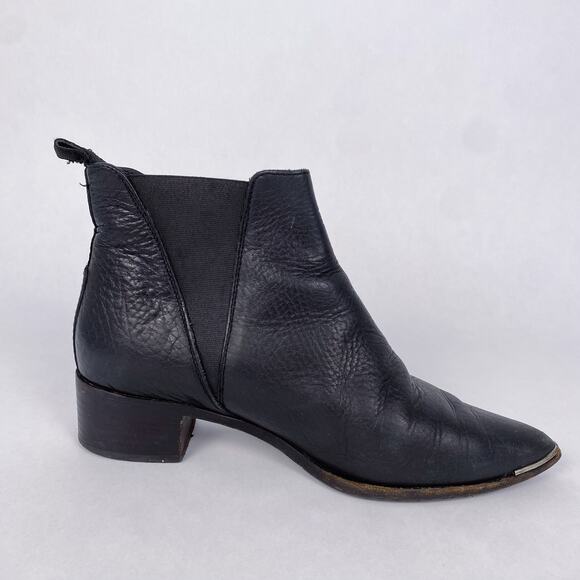 Acne Studios Black Jensen Ankle Boots 6.5 | Mercari Acne Studios Jensen Pebbled Leather Ankle Booties Black 37